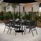 Flash Furniture Lila 7pc Patio Dining St w/60in. Tempered Glss Patio Tbl w/Umbrella Hole and 6 Blk Trpl Slat Chairs TLH-94B-017CBK-GG - alternate 1